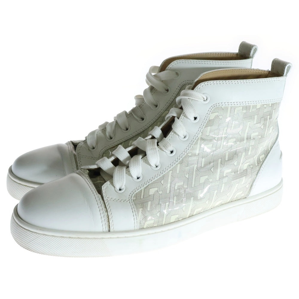 CHRISTIAN LOUBOUTIN(クリスチャンルブタン) LOUIS ORLATO ルイス オルラート ロゴパッチ付き レザーハイカットスニーカー ホワイト