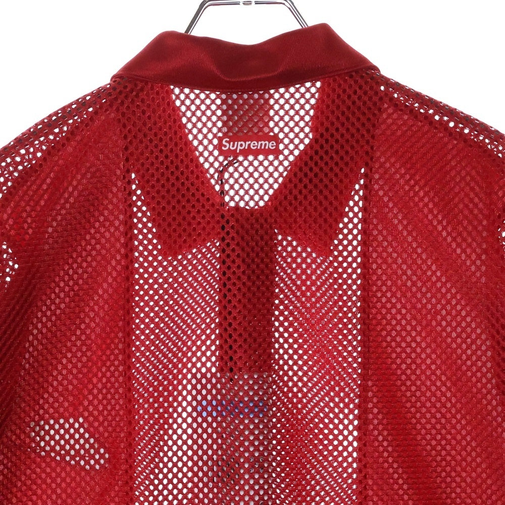 SUPREME(シュプリーム) 24SS ×NIKE MESH SHIRT ナイキ メッシュ オープンカラー 半袖シャツ レッド FQ0346-687