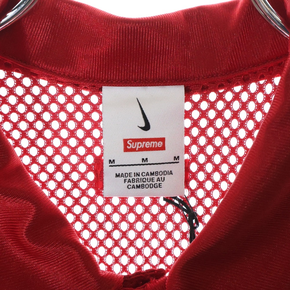 SUPREME(シュプリーム) 24SS ×NIKE MESH SHIRT ナイキ メッシュ オープンカラー 半袖シャツ レッド FQ0346-687