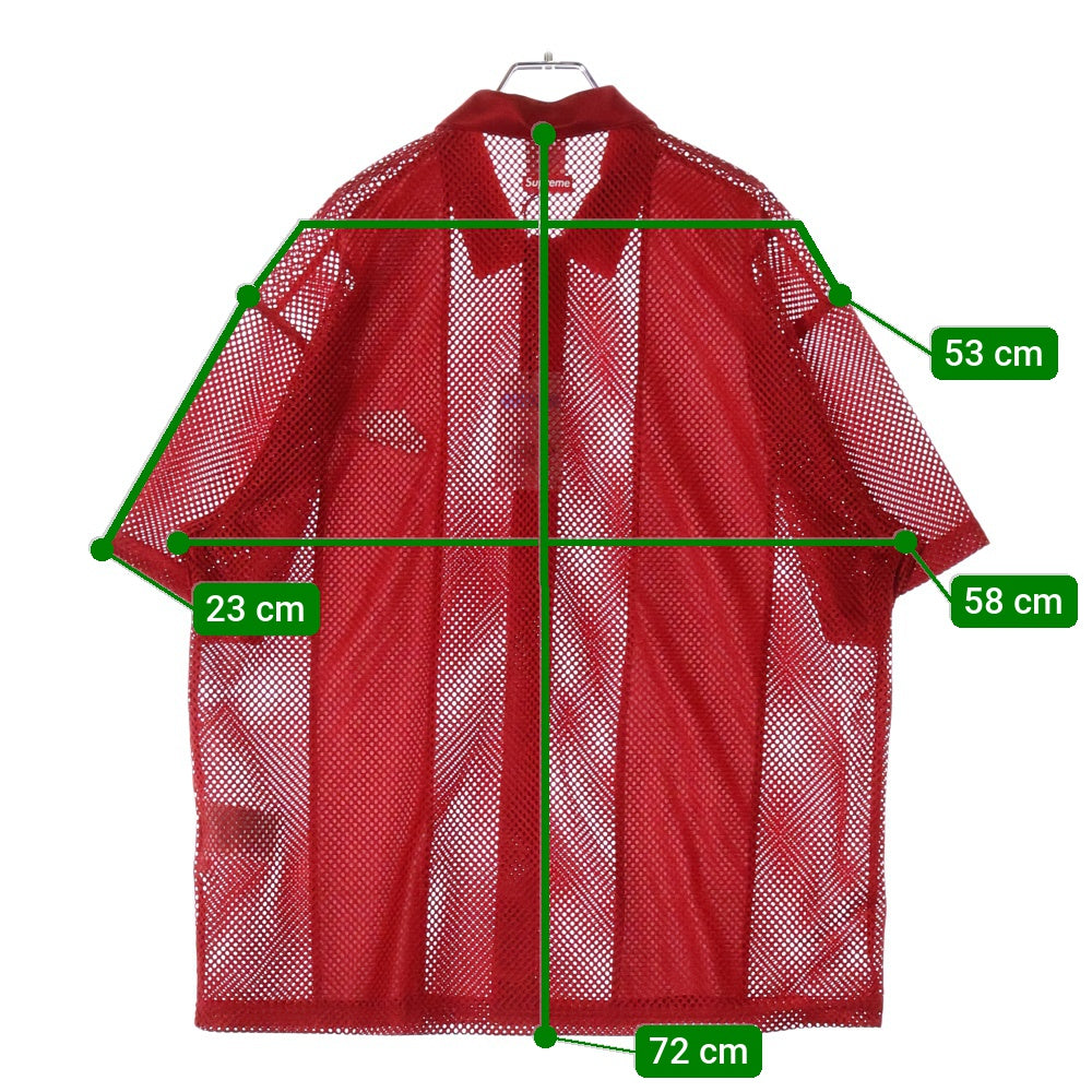 SUPREME(シュプリーム) 24SS ×NIKE MESH SHIRT ナイキ メッシュ オープンカラー 半袖シャツ レッド FQ0346-687