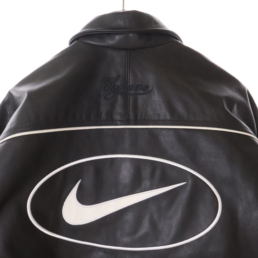 SUPREME(シュプリーム) 25SS×NIKE LEATHER VARSITY JACKET ナイキ バーシティ レザージャケット ブラック HF9634-010
