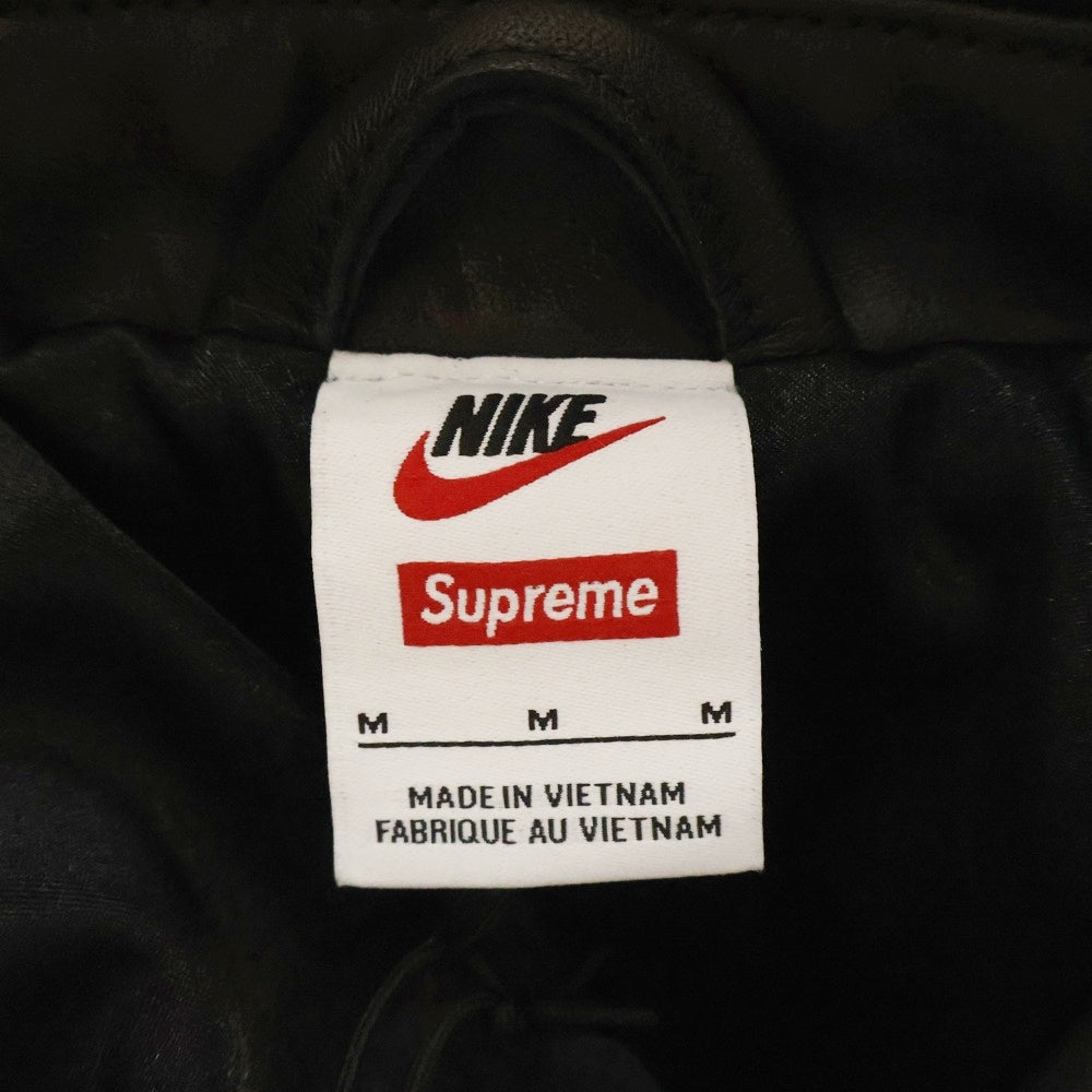 SUPREME(シュプリーム) 25SS×NIKE LEATHER VARSITY JACKET ナイキ バーシティ レザージャケット ブラック HF9634-010