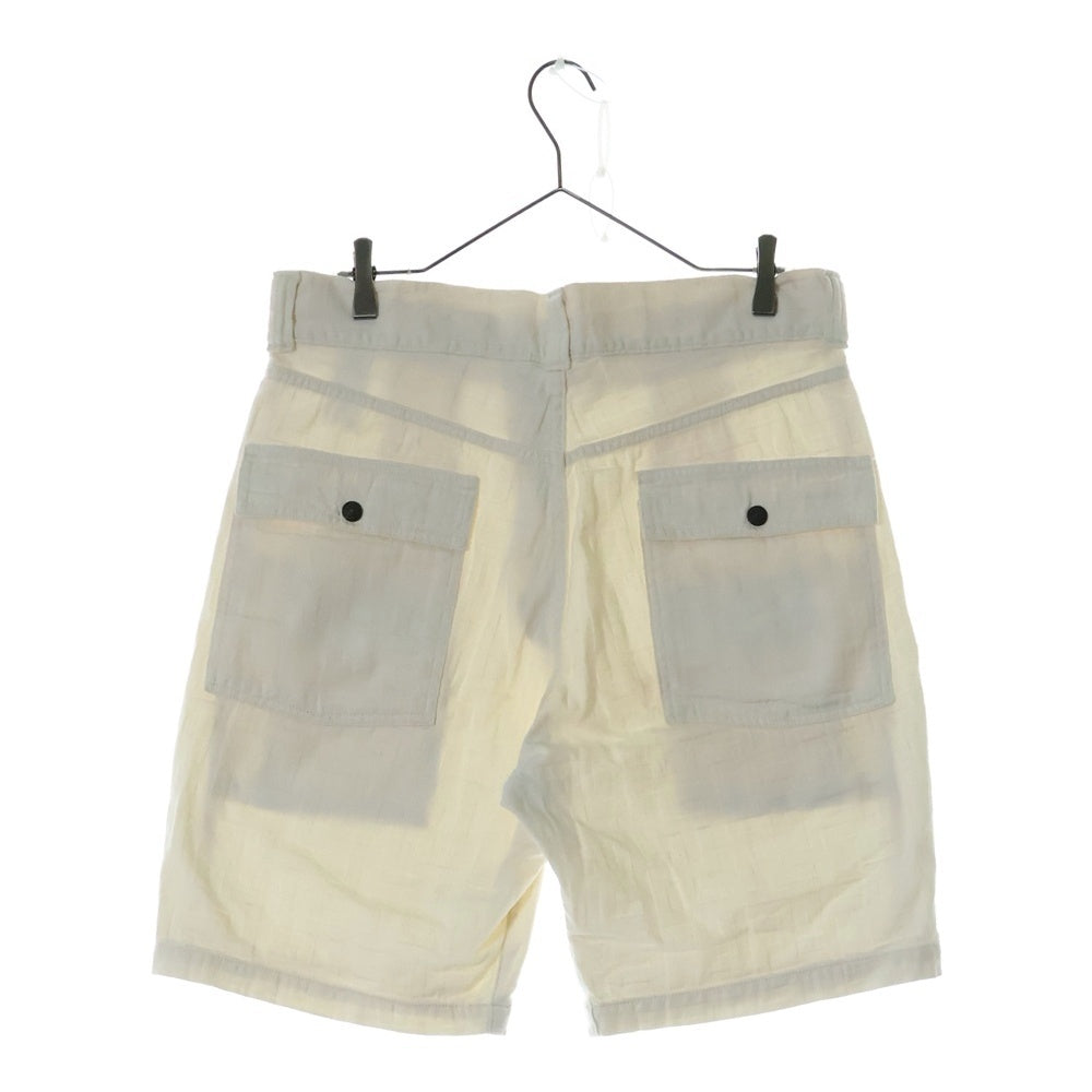 KAPITAL(キャピタル) 卍柄 マルチポケット ショート ハーフパンツ ショーツ ホワイト K1504SP28