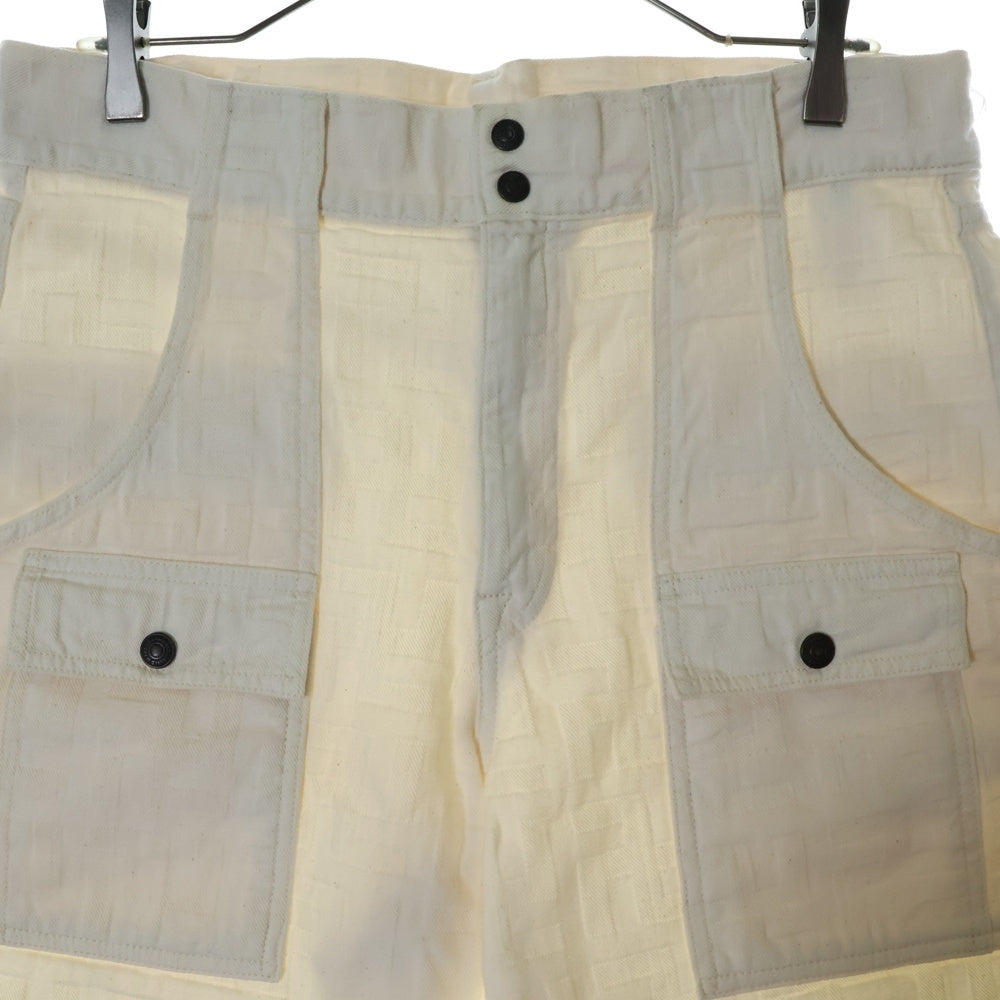 KAPITAL(キャピタル) 卍柄 マルチポケット ショート ハーフパンツ ショーツ ホワイト K1504SP28