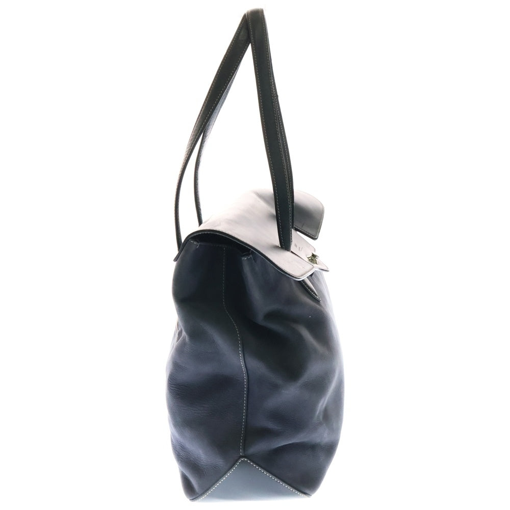 FARO(ファーロ) FRATELLI MOUSSE フラテッリ レザー ハンドバッグ ネイビー