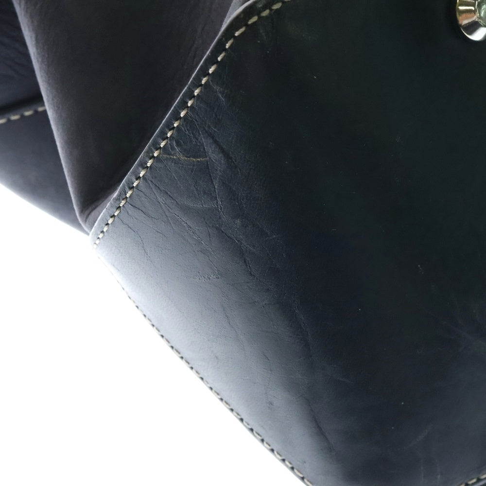 FARO(ファーロ) FRATELLI MOUSSE フラテッリ レザー ハンドバッグ ネイビー