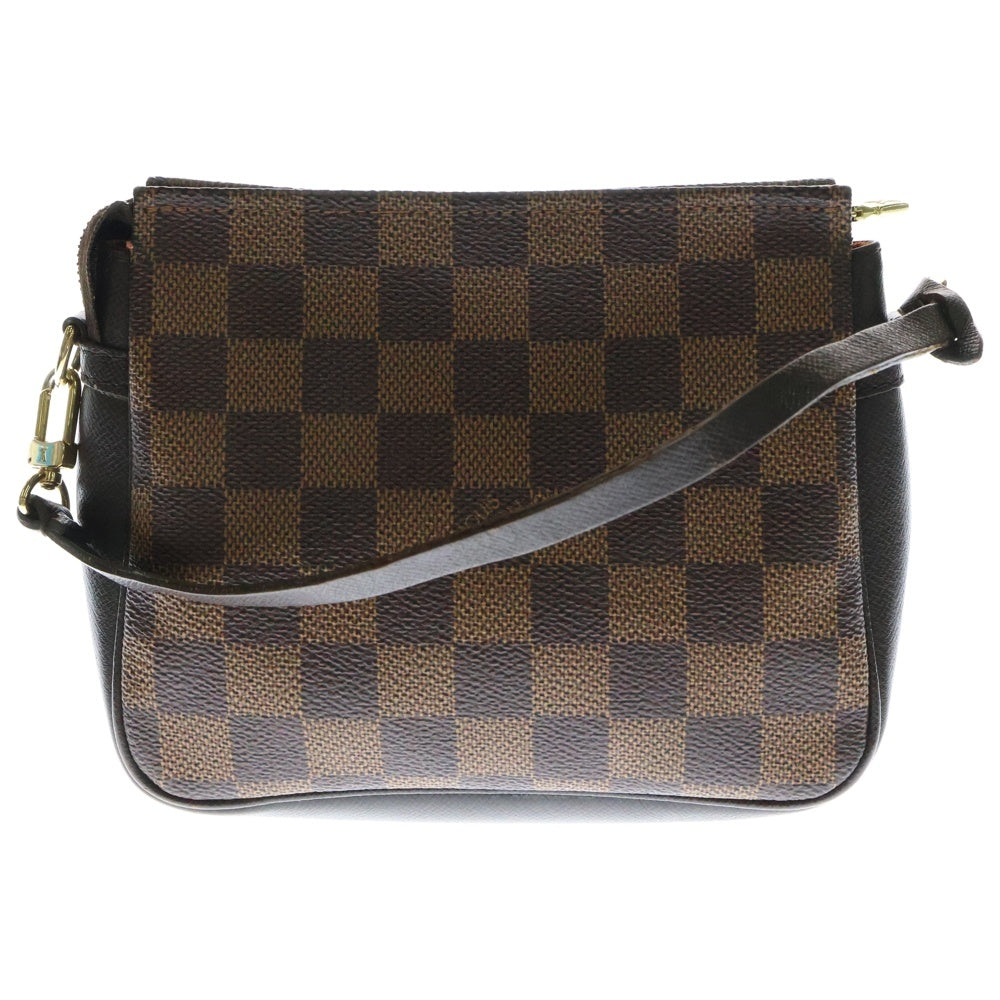 LOUIS VUITTON(ルイヴィトン) ダミエ トゥルース メイクアップポーチ レザー ハンドバッグ ゴールド金具 ブラウン レディース SP0939 N51982