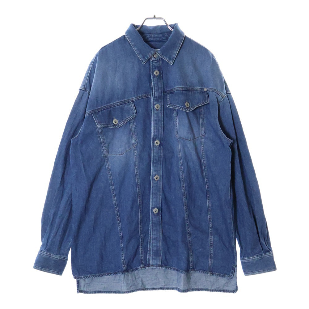LOEWE(ロエベ) 22AW スラントオーバーシャツ 長袖ボタンダウンデニムシャツ インディゴ H526Y05X17