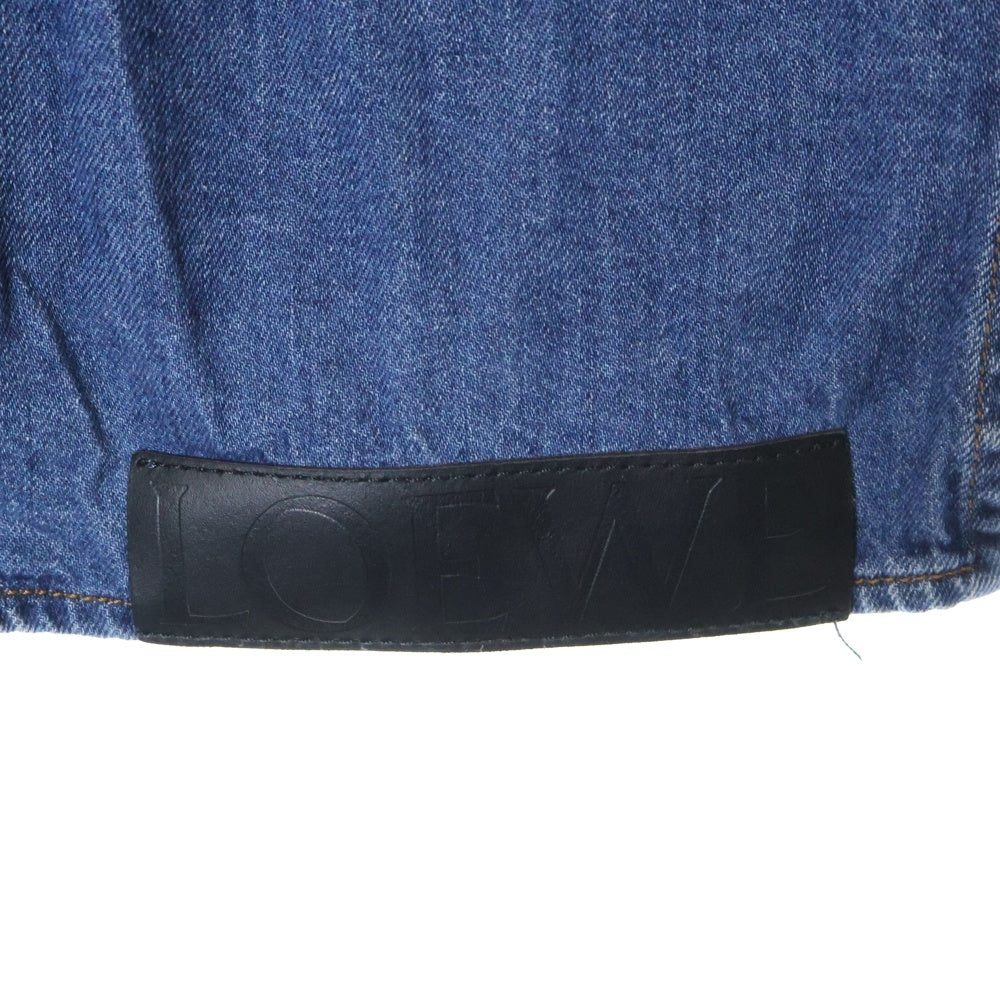 LOEWE(ロエベ) 22AW スラントオーバーシャツ 長袖ボタンダウンデニムシャツ インディゴ H526Y05X17