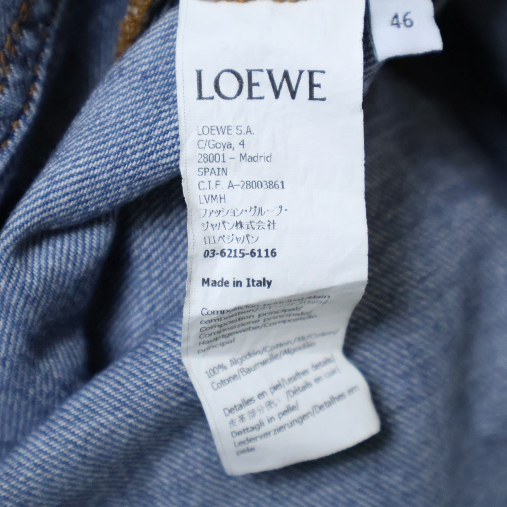 LOEWE(ロエベ) 22AW スラントオーバーシャツ 長袖ボタンダウンデニムシャツ インディゴ H526Y05X17