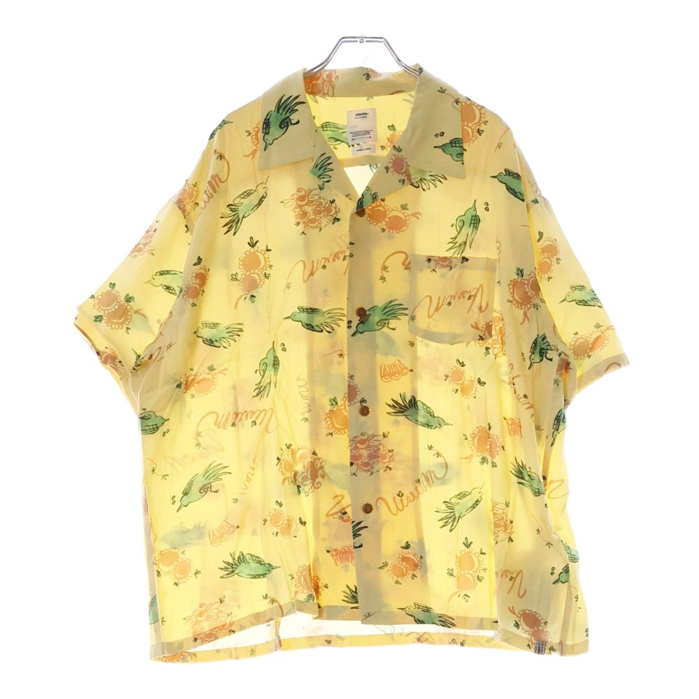 VISVIM(ヴィスヴィム) 22SS WALLIS SHIRT S/S SUNNYBIRD ウォリス サニーバード レーヨン オープンカラー半袖シャツ イエロー 0122105011017