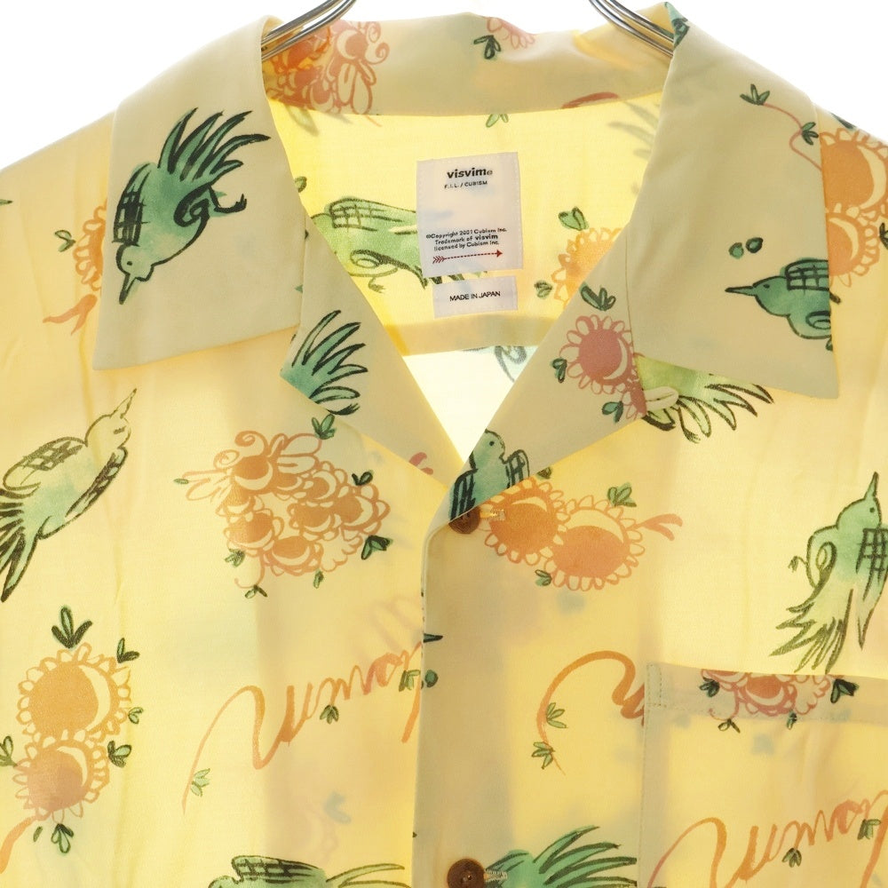 VISVIM(ヴィスヴィム) 22SS WALLIS SHIRT S/S SUNNYBIRD ウォリス サニーバード レーヨン オープンカラー半袖シャツ イエロー 0122105011017