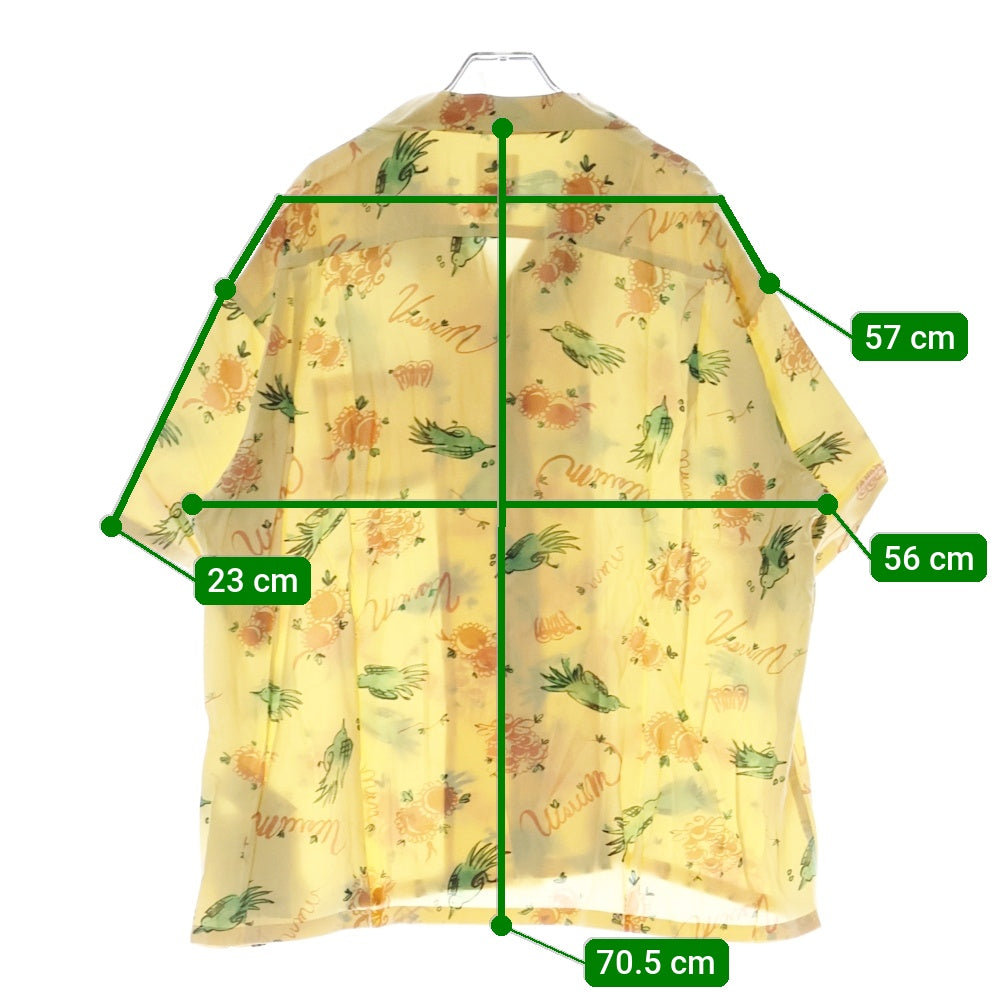 VISVIM(ヴィスヴィム) 22SS WALLIS SHIRT S/S SUNNYBIRD ウォリス サニーバード レーヨン オープンカラー半袖シャツ イエロー 0122105011017