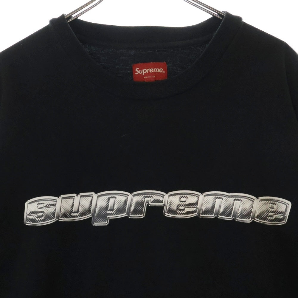 SUPREME(シュプリーム) 19AW Chrome Logo L/S Tee クローム ロゴ ロングスリーブ クルーネック長袖Tシャツ カットソー ブラック