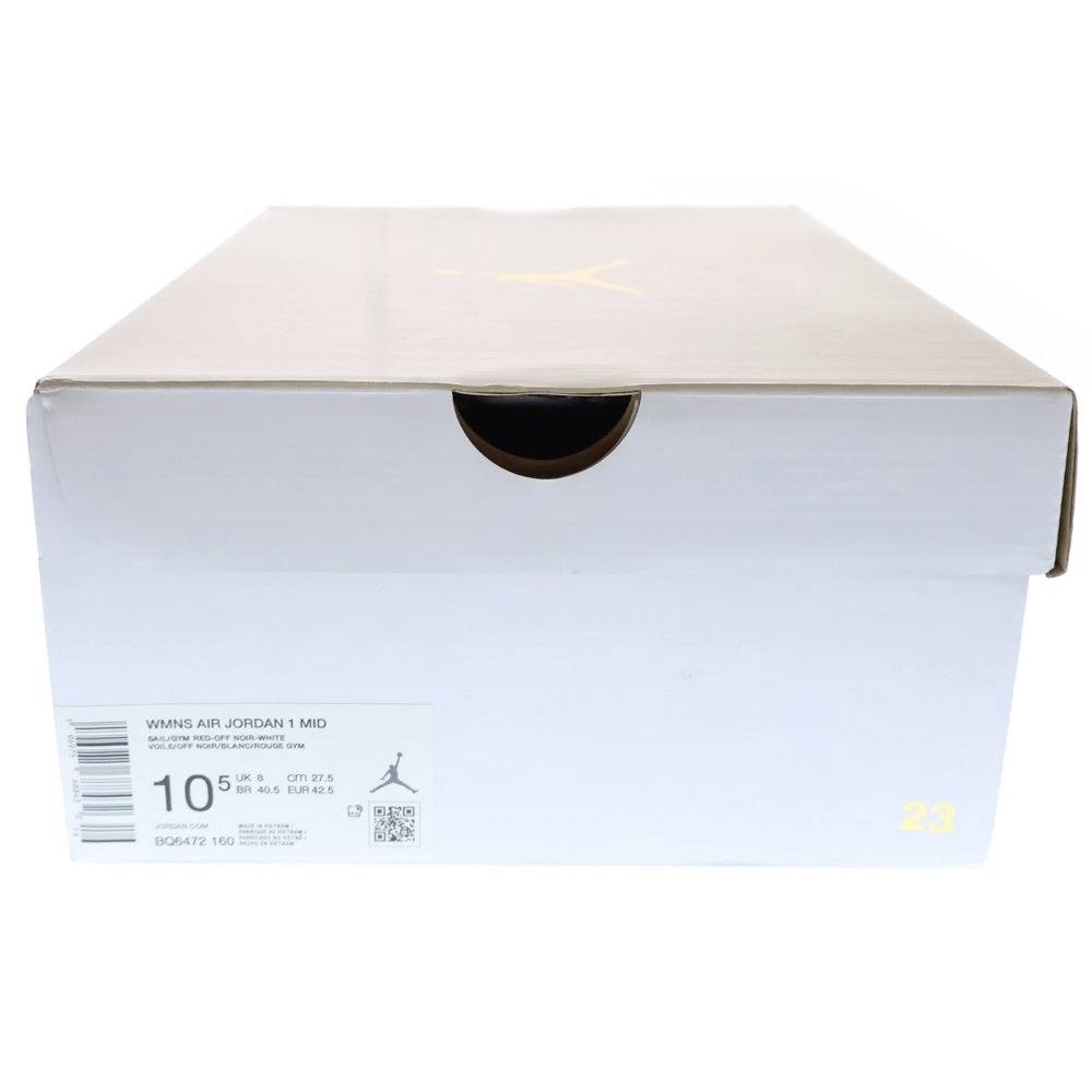 NIKE(ナイキ) WMNS AIR JORDAN 1 MID ウィメンズ エアジョーダン 1 ミッドカットスニーカー レッド/ホワイト/ブラック US10.5/27.5cm BQ6472-160