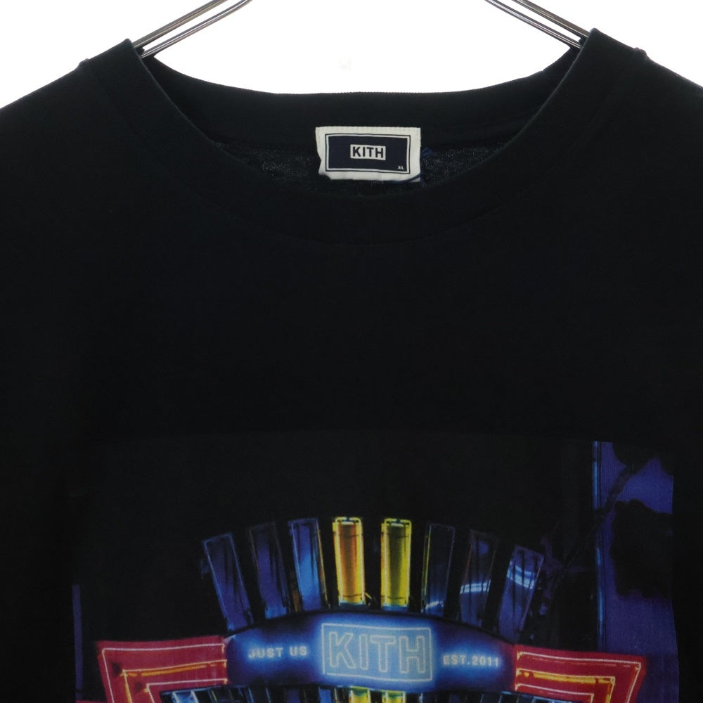 KITH(キス) OSAKA CITY LIGHTS TEE オオサカ シティ ライト クルーネック半袖Tシャツ カットソー フロントプリント ブラック 25-073-060-0062-1-0
