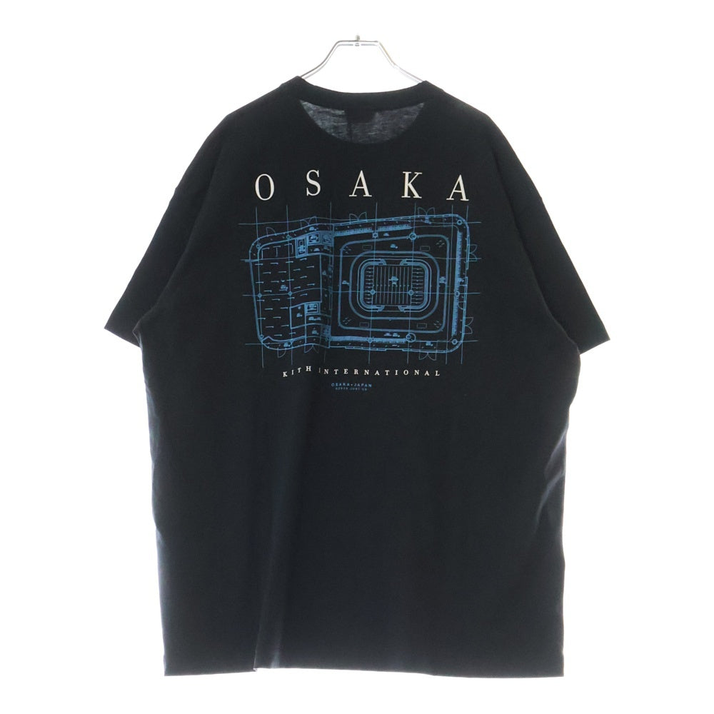 KITH(キス) OSAKA STORE FLOOR TEE オオサカ ストア フロア クルーネック半袖ポケットTシャツ カットソー バックプリント ブラック 25-073-060-0061-1-0