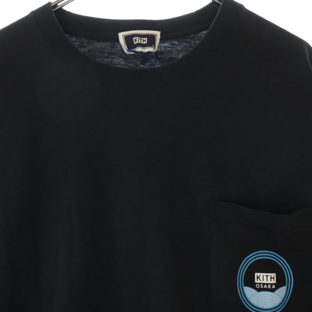 KITH(キス) OSAKA STORE FLOOR TEE オオサカ ストア フロア クルーネック半袖ポケットTシャツ カットソー バックプリント ブラック 25-073-060-0061-1-0