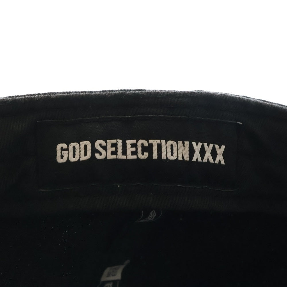 GOD SELECTION XXX(ゴッドセレクショントリプルエックス) ×NEW ERA ニューエラ ロゴ刺繍 ベースボールキャップ 帽子 ブラック