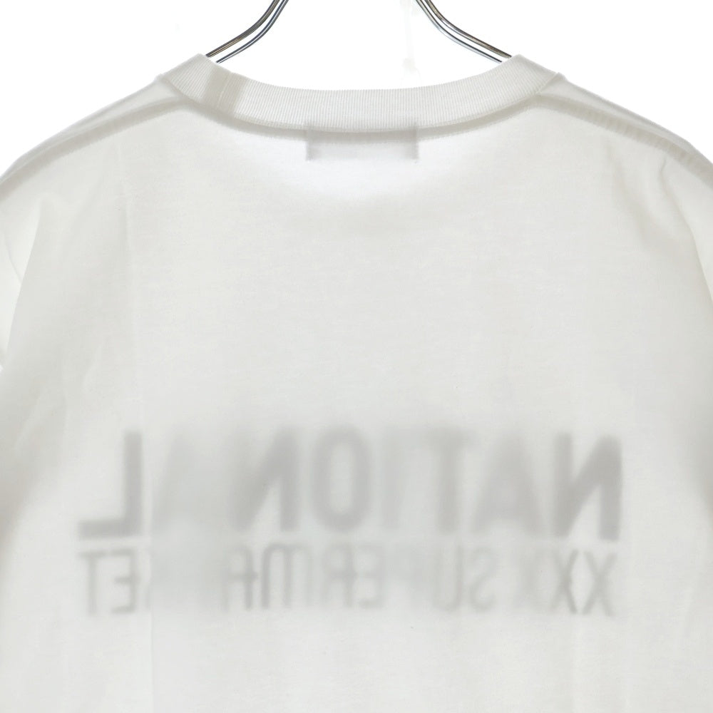GOD SELECTION XXX(ゴッドセレクショントリプルエックス) 21AW NATIONALプリントTシャツ 半袖クルーネックカットソー ホワイト GX-A22-ST-16