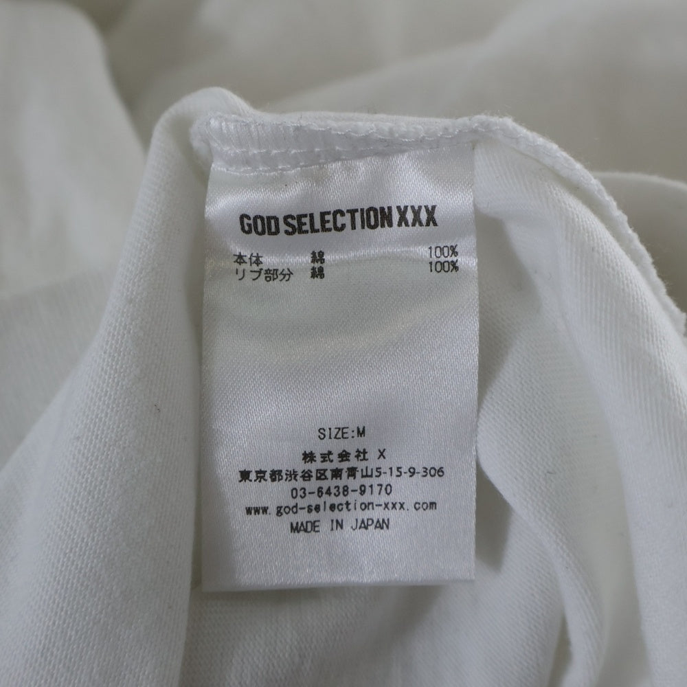 GOD SELECTION XXX(ゴッドセレクショントリプルエックス) 21AW NATIONALプリントTシャツ 半袖クルーネックカットソー ホワイト GX-A22-ST-16
