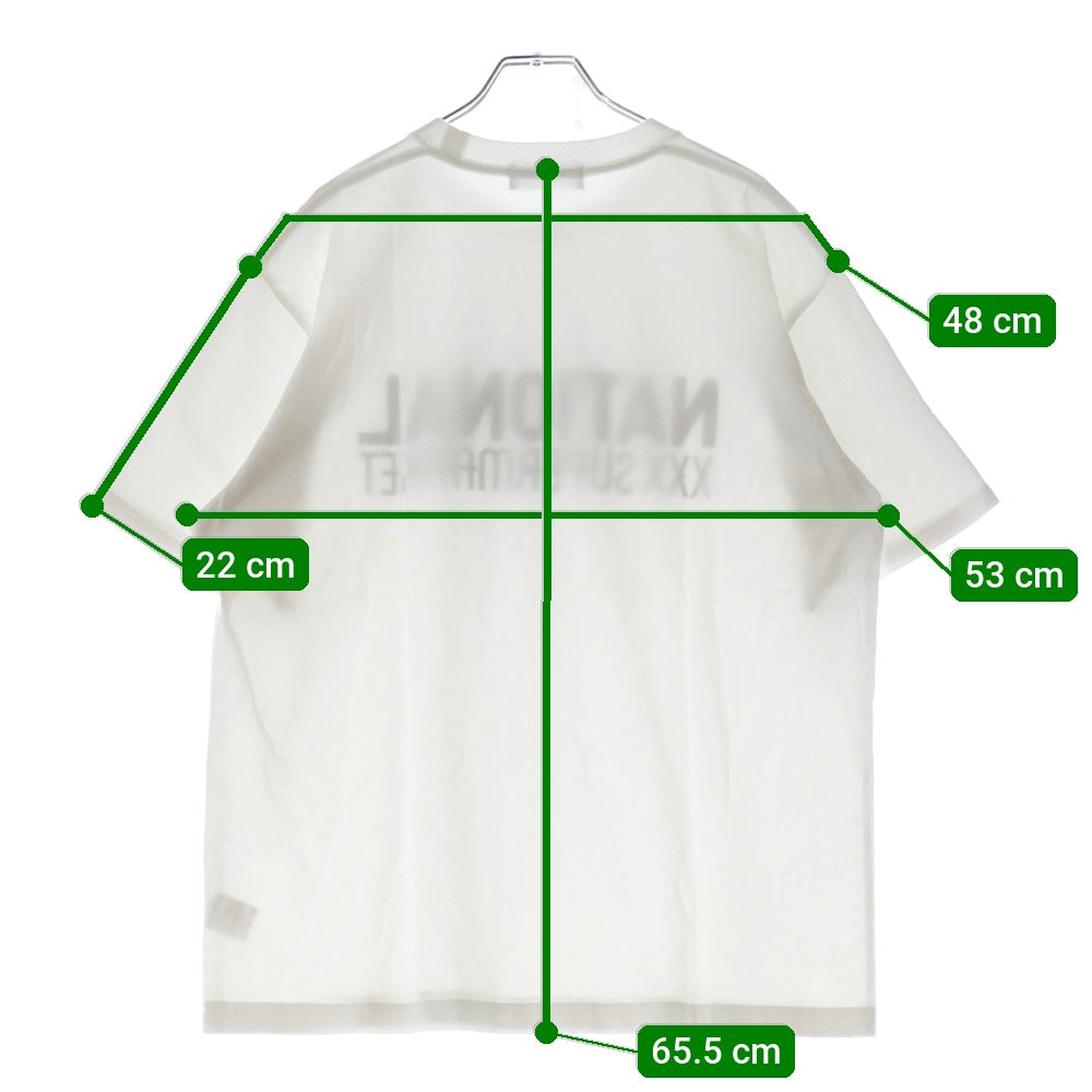 GOD SELECTION XXX(ゴッドセレクショントリプルエックス) 21AW NATIONALプリントTシャツ 半袖クルーネックカットソー ホワイト GX-A22-ST-16