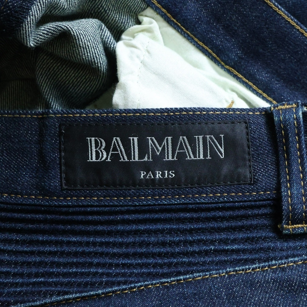 BALMAIN(バルマン) Biker Rigid Denim Pants バイカーリジット デニムパンツ インディゴ POHT551D204