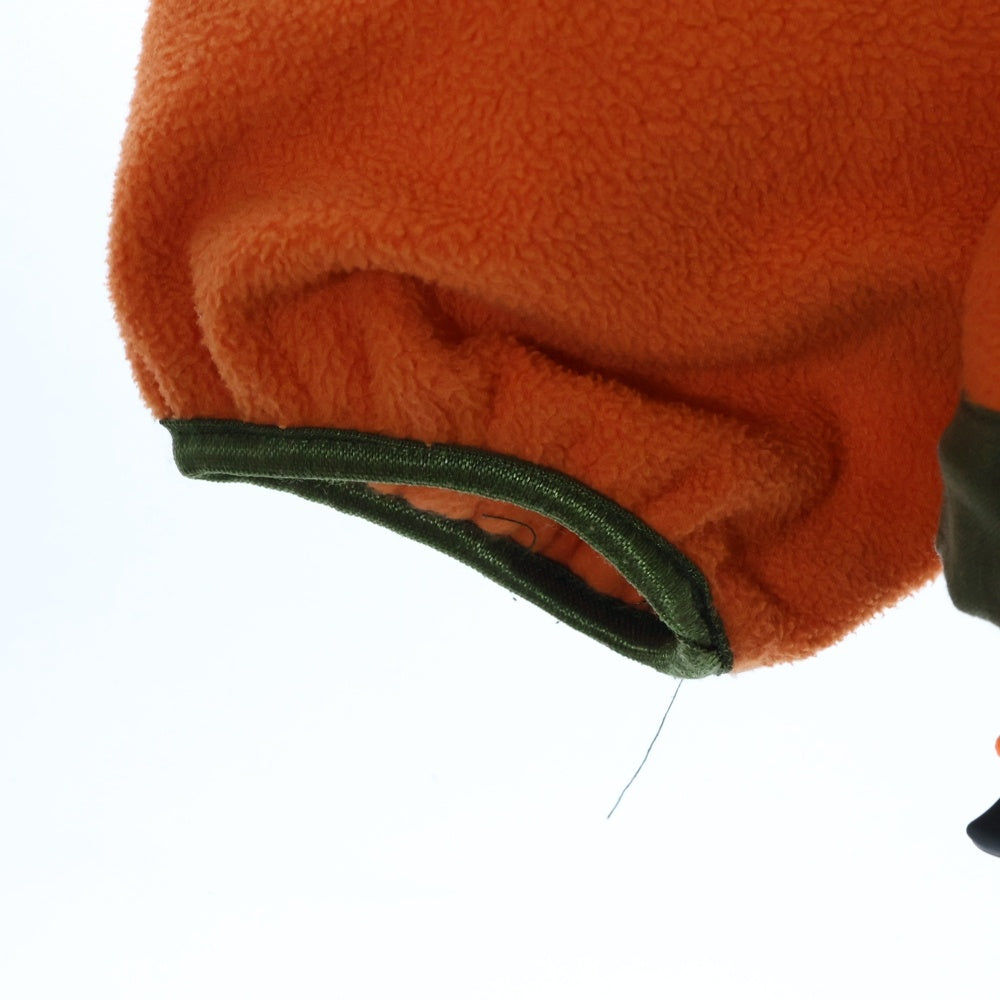 READY MADE(レディメイド) 20AW FLEECE JACKET 刺繍 ロゴ キルティング 切替 フリース ジャケット カーキ/オレンジ RE-P0-00-110