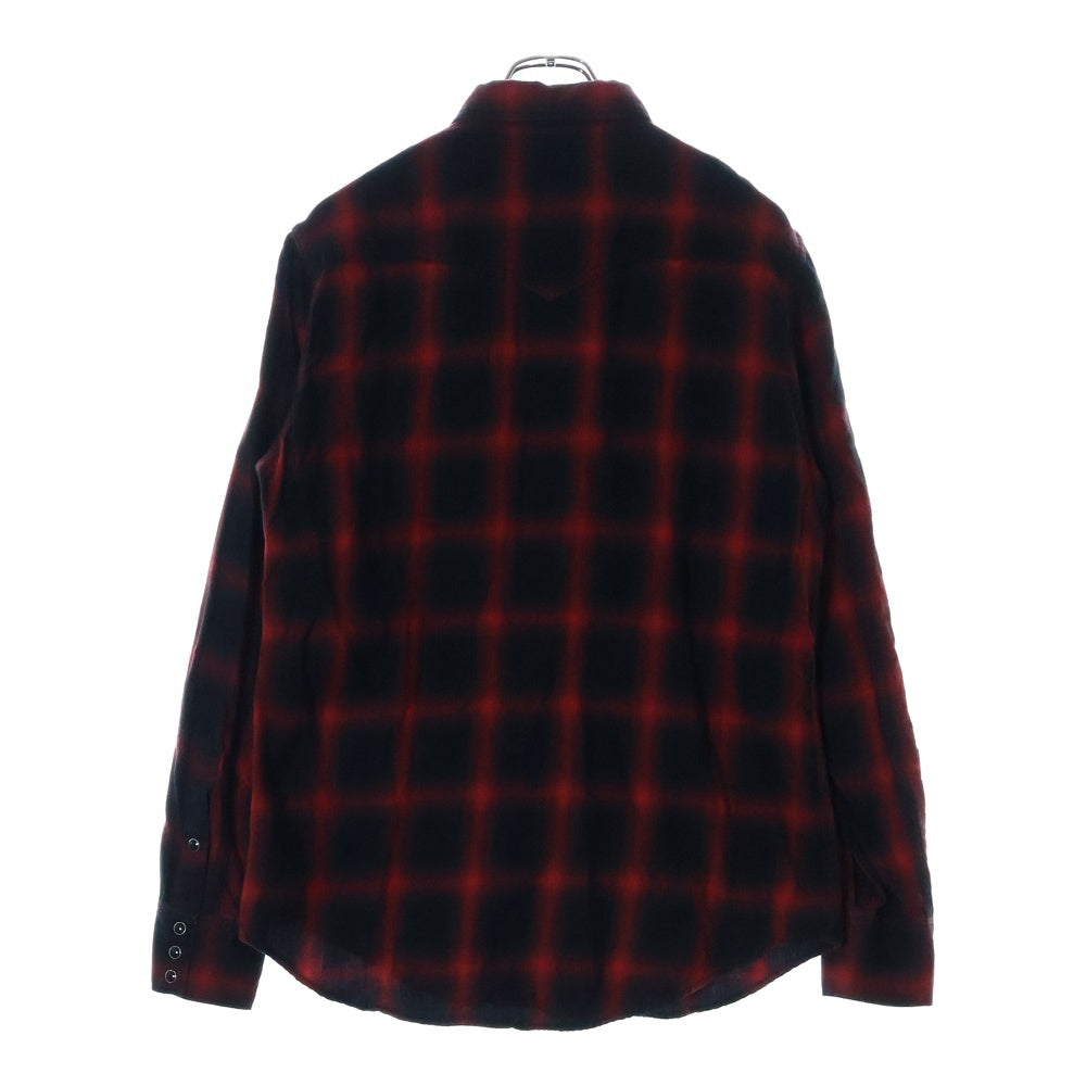 SAINT LAURENT PARIS(サンローランパリ) 15AW Plaid Western Shirt プレイド ウエスタン オンブレチェック 長袖 シャツ レッド 398063 Y9521