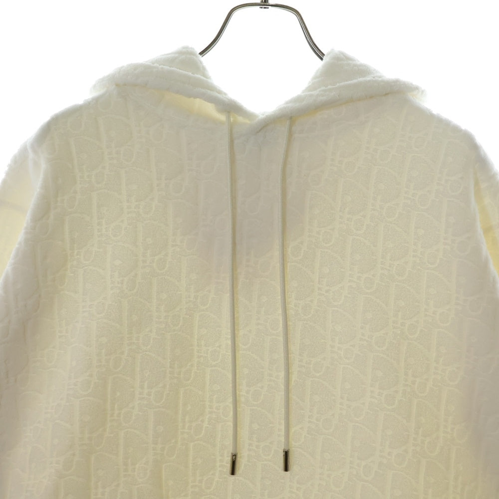 DIOR(ディオール) 20SS オブリーク総柄 ジャガードパイル プルオーバー スウェットパーカー ホワイト 113J631A0684
