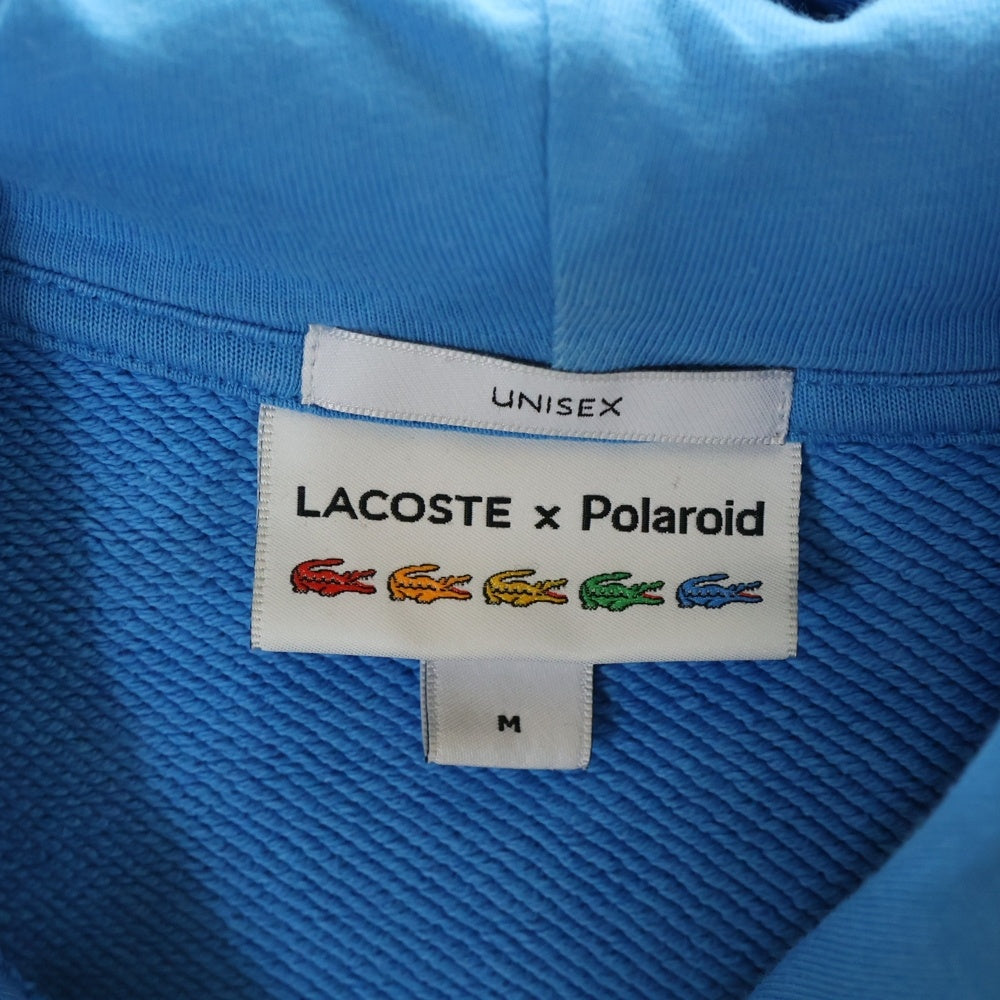 LACOSTE(ラコステ) ×POLAROID ポラロイド ワニ刺繍 プルオーバースウェットパーカー ブルー SH5661