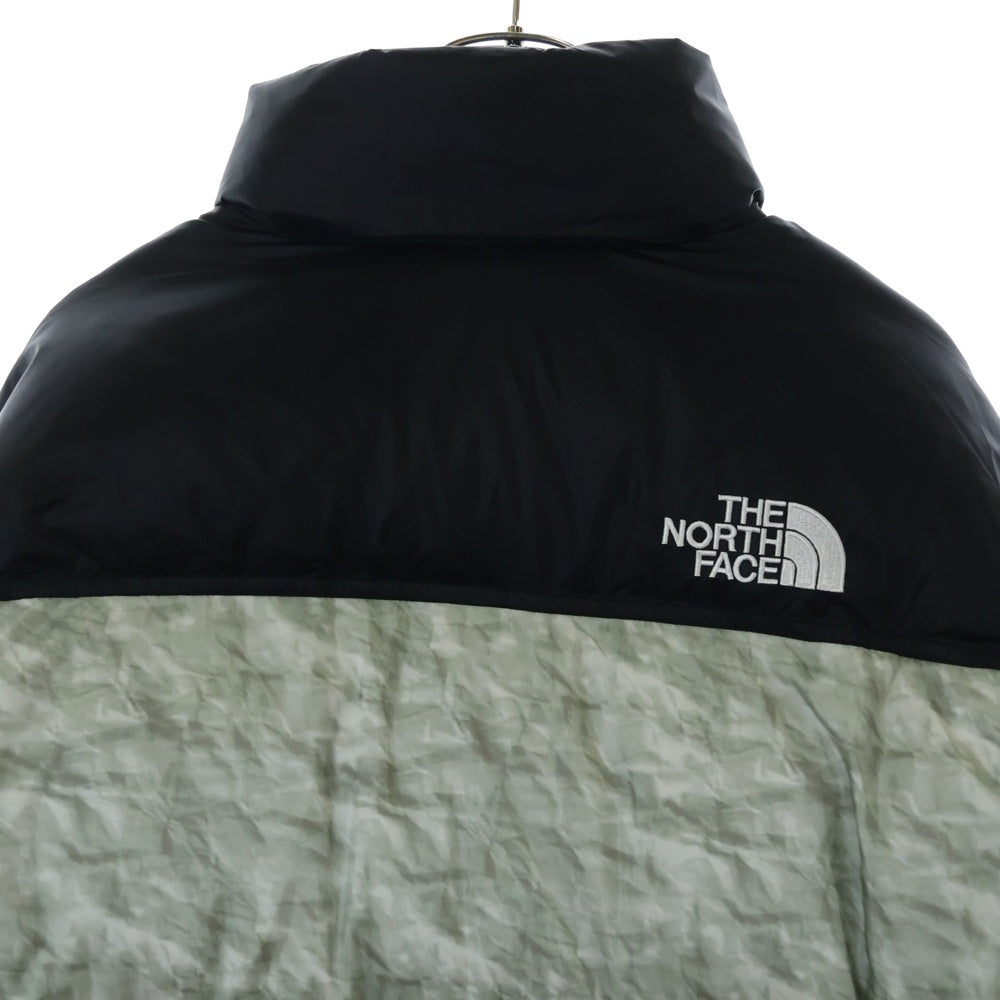 SUPREME(シュプリーム) 19AW ×THE NORTH FACE Paper Print Nuptse Jacket ND91806I ザ ノースフェイス ペーパープリント ヌプシ ナイロン ダウンジャケット ブラック/グレー