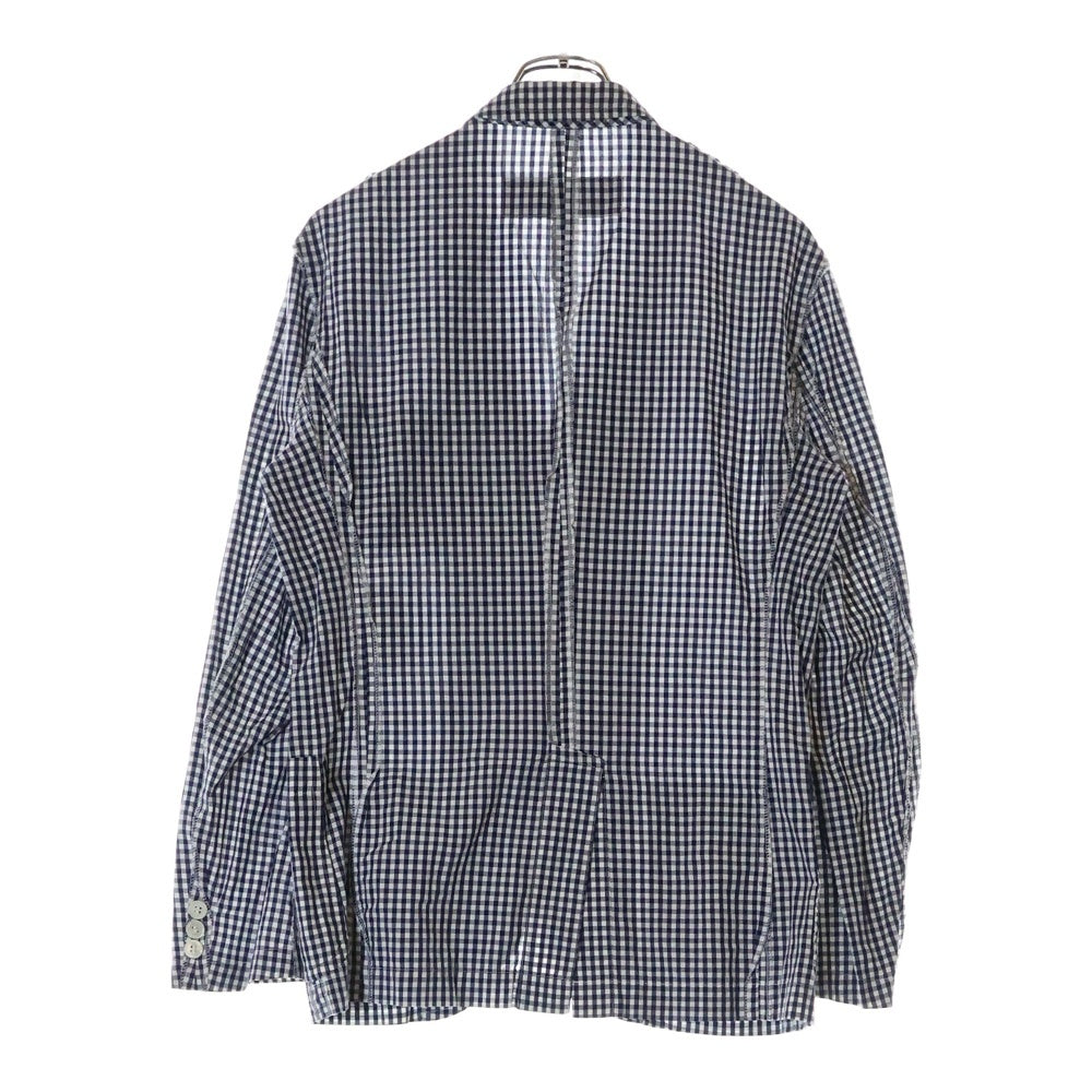 COMME des GARCONS HOMME(コムデギャルソンオム) 07SS AD2006 3B ギンガムチェック コットン ノッチドラペル テーラードジャケット ネイビー/ホワイト HS-J123