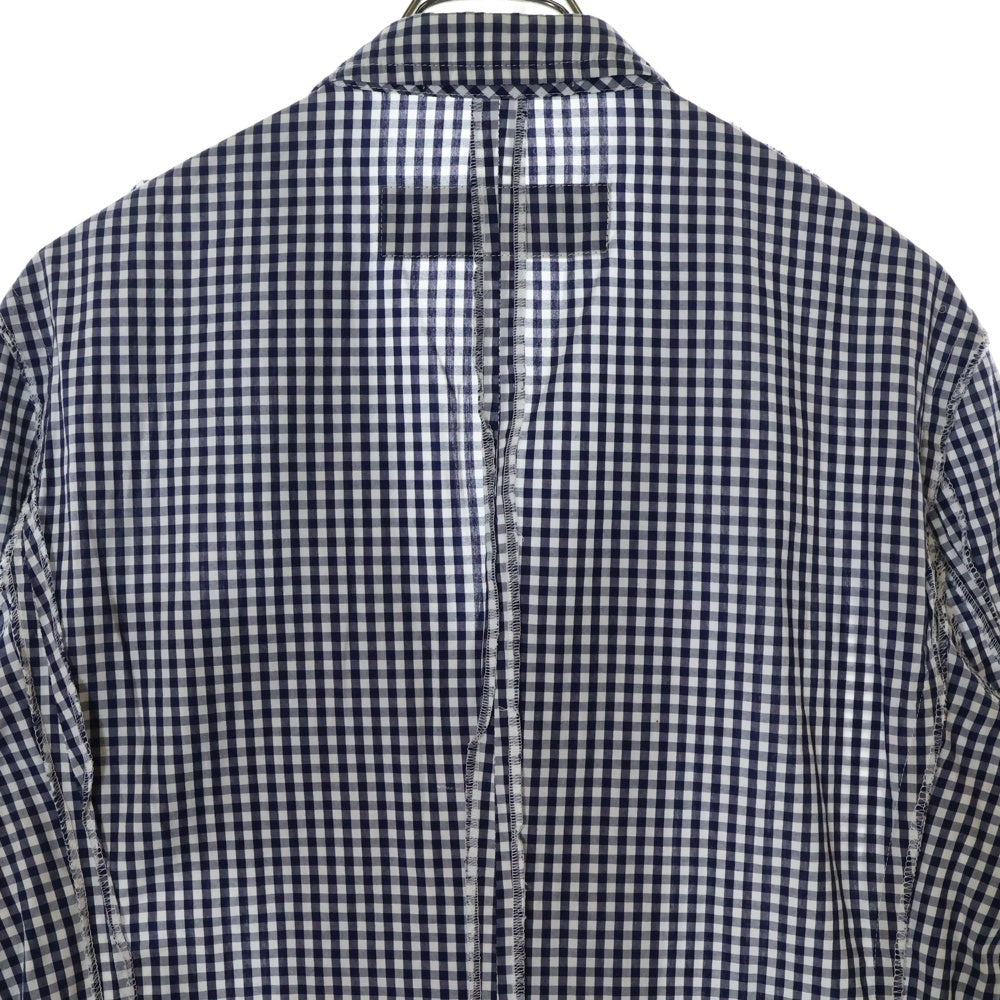 COMME des GARCONS HOMME(コムデギャルソンオム) 07SS AD2006 3B ギンガムチェック コットン ノッチドラペル テーラードジャケット ネイビー/ホワイト HS-J123