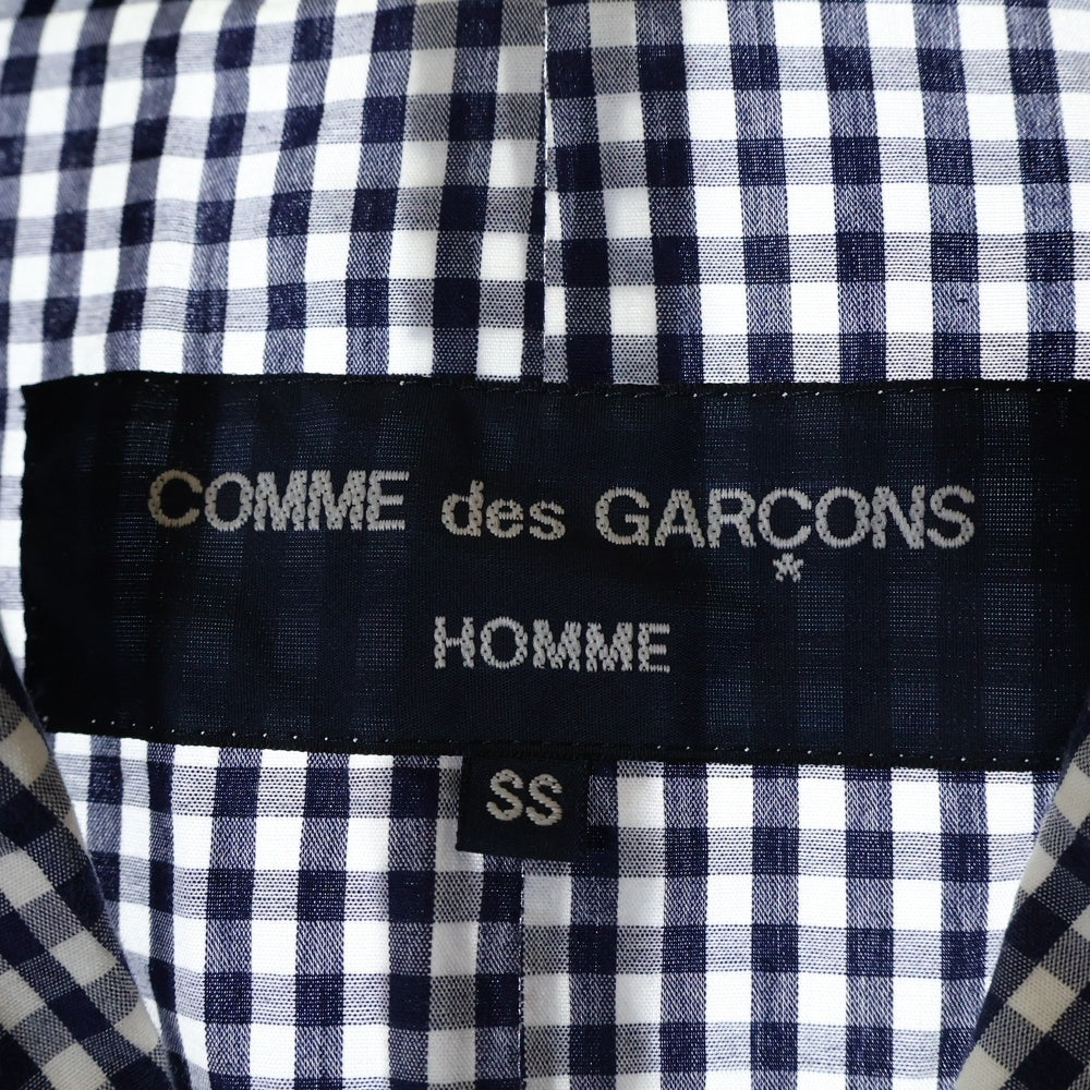 COMME des GARCONS HOMME(コムデギャルソンオム) 07SS AD2006 3B ギンガムチェック コットン ノッチドラペル テーラードジャケット ネイビー/ホワイト HS-J123