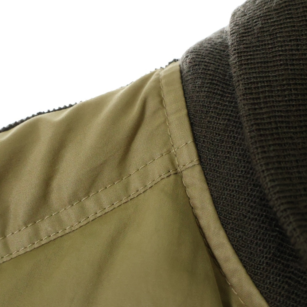 JUNYA WATANABE COMME des GARCONS(ジュンヤワタナベ コムデギャルソン) 11AW AD2011 ×ザノースフェイス 異素材切替 裏地チェック ジップアップ ダウンジャケット ブルゾン ブラウン WH-J912