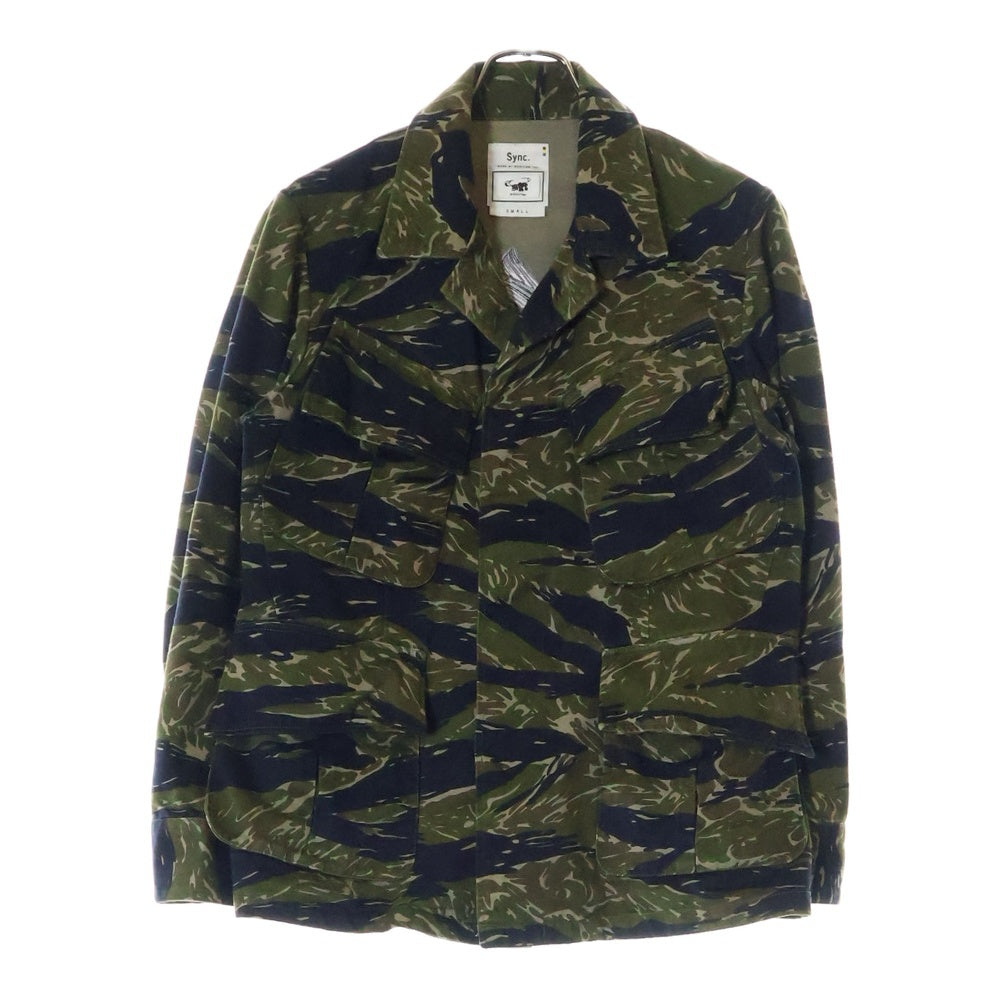 Sync.(シンク) ×D FACE FATIGUE JACKET APOPcalypse NOW ディーフェイス アポップカリプスナウ バックロゴ タイガーカモ ファティーグジャケット カーキ