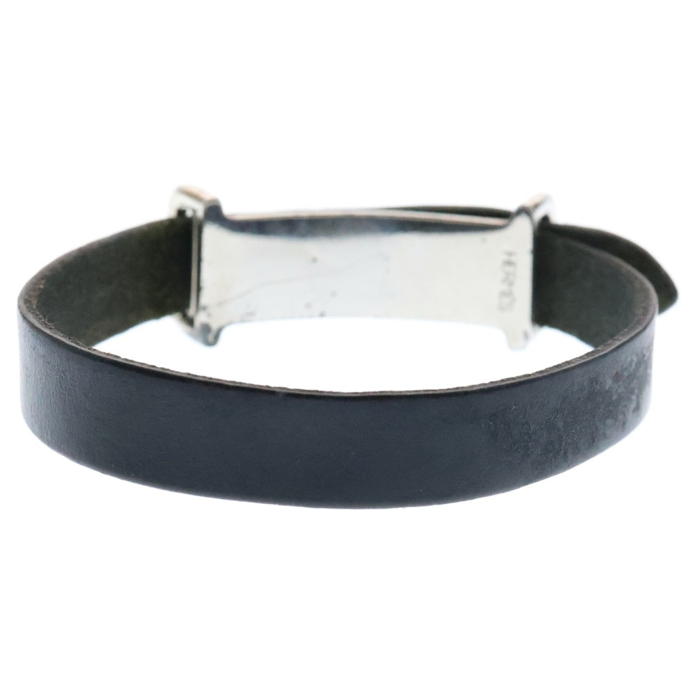 HERMES(エルメス) アピ1 レザー ブレスレット ブラック