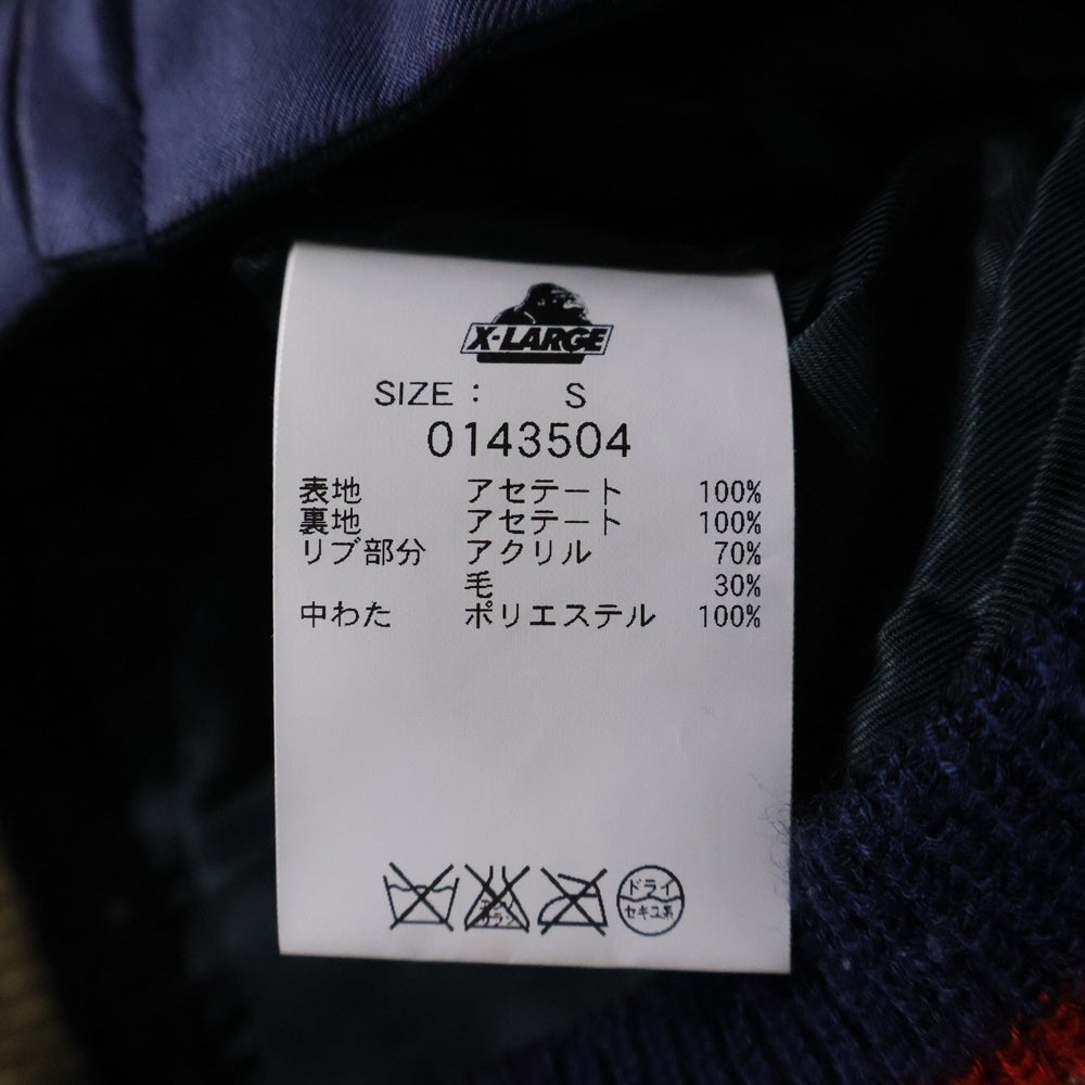 X-LARGE(エクストララージ) ×東洋エンタープライズ マルチモチーフ刺繍 リバーシブル スカジャン ブルゾン ネイビー/ブラック 0143504