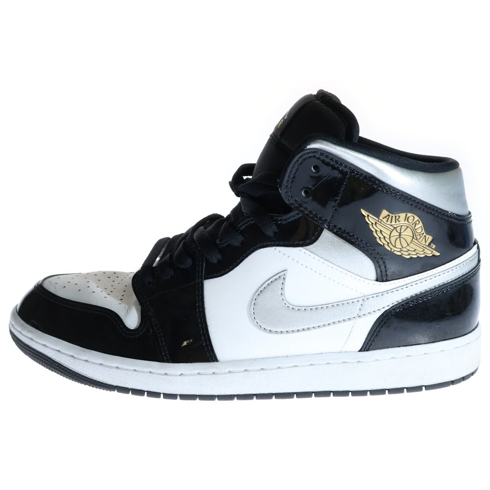 NIKE(ナイキ) AIR JORDAN 1MID BLACK PATENT エアジョーダン ブラックパテント ミッドカットスニーカー ブラック/ホワイト US10/28cm HV0789-010