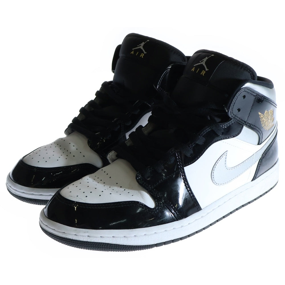 NIKE(ナイキ) AIR JORDAN 1MID BLACK PATENT エアジョーダン ブラックパテント ミッドカットスニーカー ブラック/ホワイト US10/28cm HV0789-010