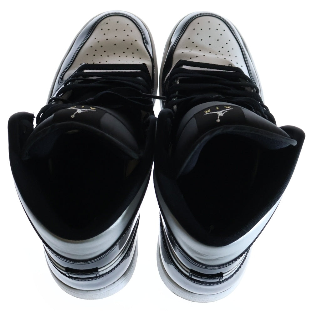 NIKE(ナイキ) AIR JORDAN 1MID BLACK PATENT エアジョーダン ブラックパテント ミッドカットスニーカー ブラック/ホワイト US10/28cm HV0789-010