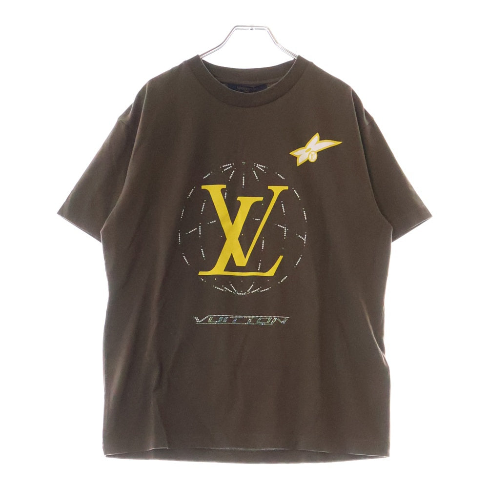 LOUIS VUITTON(ルイヴィトン) 25SS WASHED EMBELLISHED COTTON T-SHIRT ウォッシュド エンベリッシュド コットン クルーネック半袖Tシャツ カットソー ブラウン RM251M NPG HSY97W