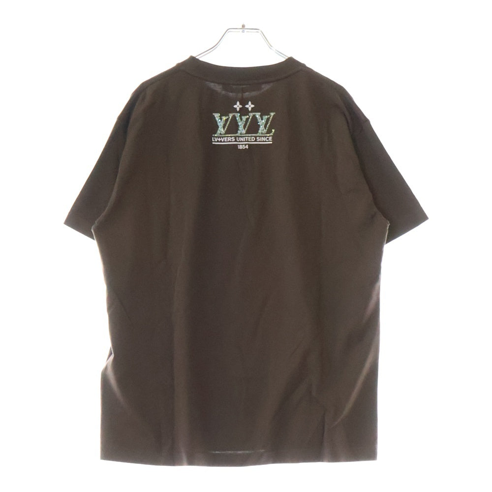 LOUIS VUITTON(ルイヴィトン) 25SS WASHED EMBELLISHED COTTON T-SHIRT ウォッシュド エンベリッシュド コットン クルーネック半袖Tシャツ カットソー ブラウン RM251M NPG HSY97W