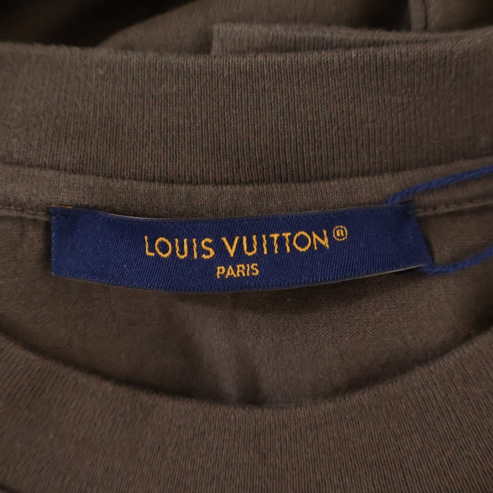LOUIS VUITTON(ルイヴィトン) 25SS WASHED EMBELLISHED COTTON T-SHIRT ウォッシュド エンベリッシュド コットン クルーネック半袖Tシャツ カットソー ブラウン RM251M NPG HSY97W