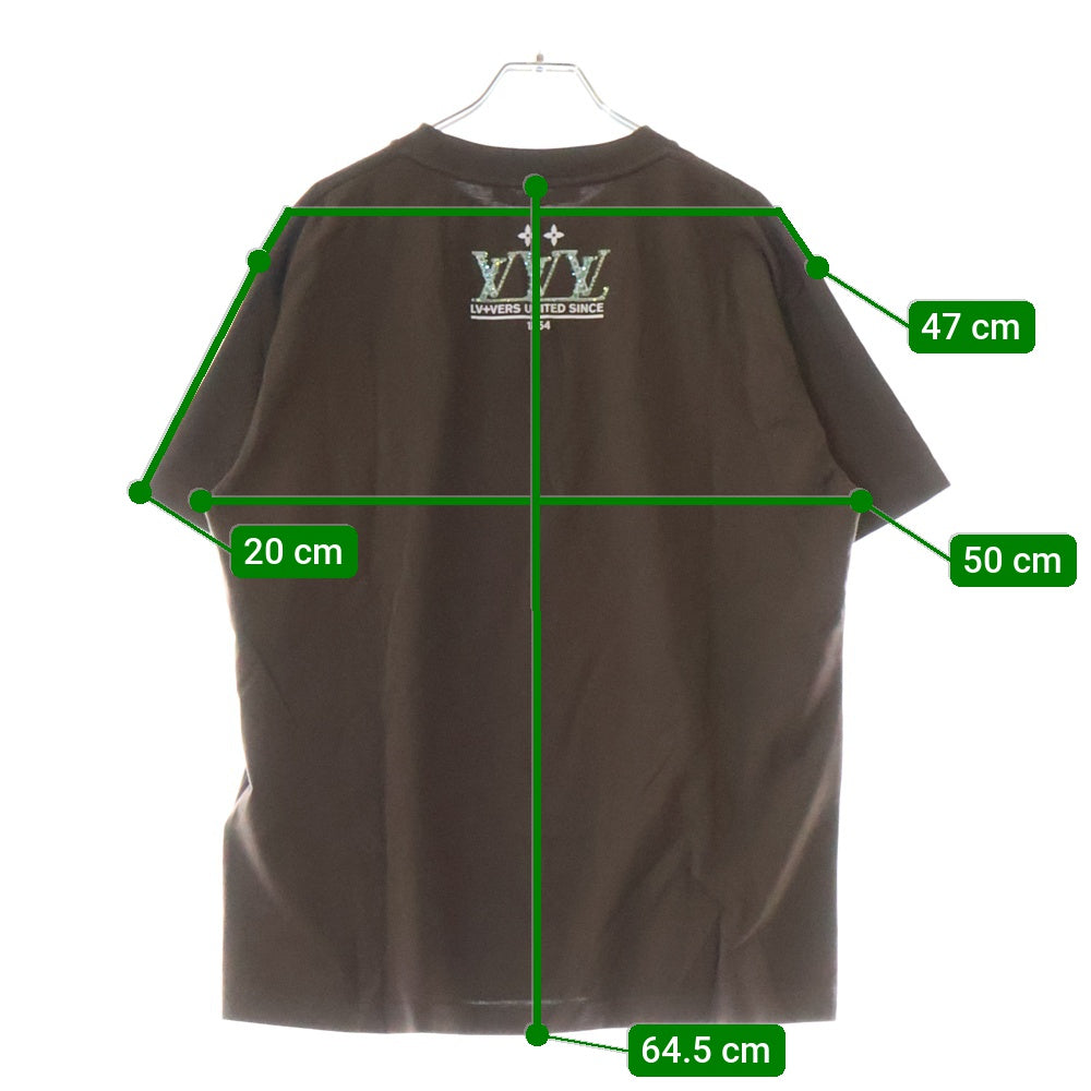 LOUIS VUITTON(ルイヴィトン) 25SS WASHED EMBELLISHED COTTON T-SHIRT ウォッシュド エンベリッシュド コットン クルーネック半袖Tシャツ カットソー ブラウン RM251M NPG HSY97W