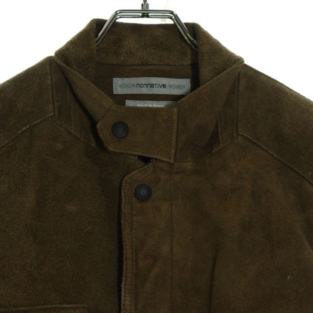 nonnative(ノンネイティブ) ポニースキン スエード 比翼 テーラードジャケット ブラウン