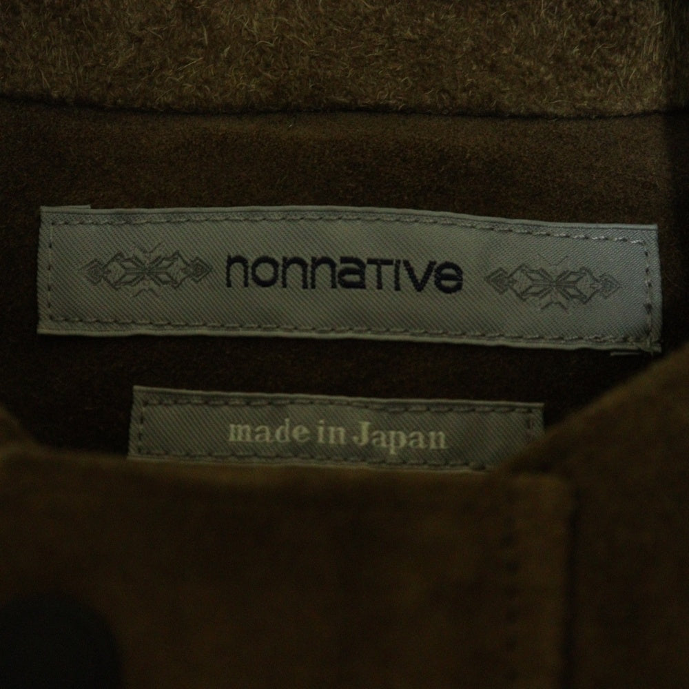 nonnative(ノンネイティブ) ポニースキン スエード 比翼 テーラードジャケット ブラウン