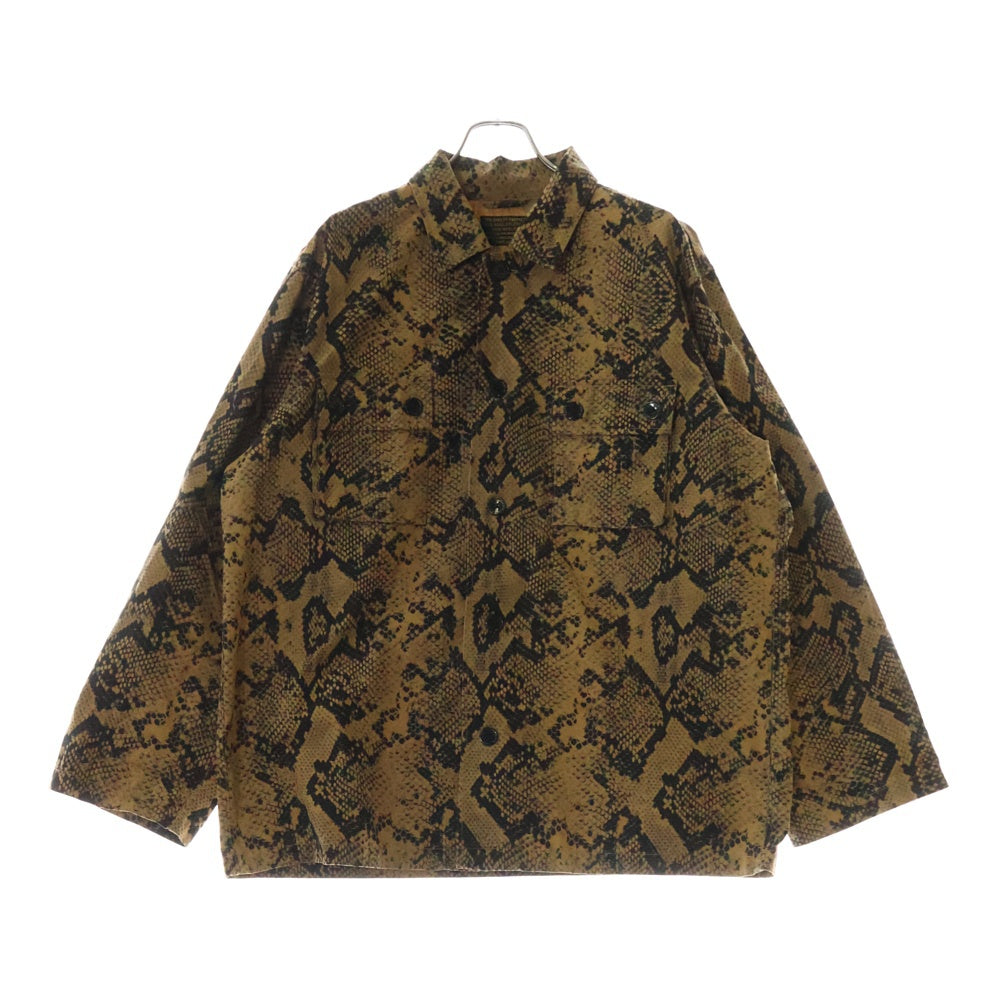 WACKO MARIA(ワコマリア) PYTHON ARMY SHIRT TYPE-1 パイソン柄 グラフィックエンブロイダリー アーミー シャツジャケット ブラウン/ゴールド