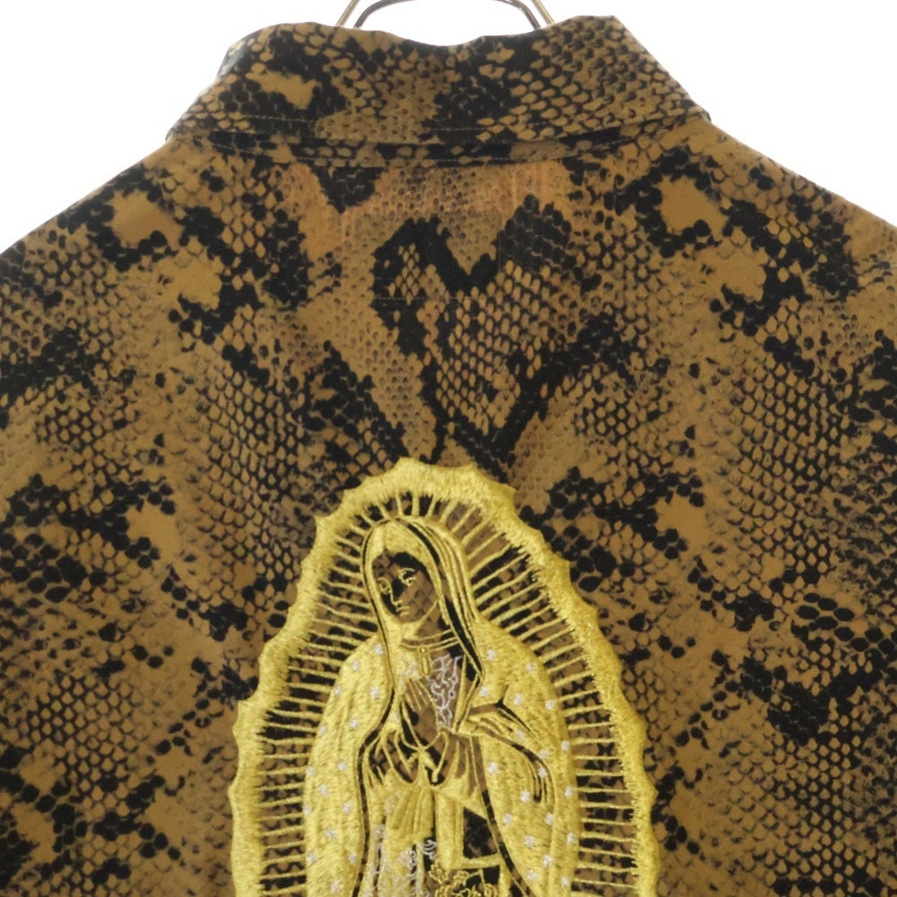 WACKO MARIA(ワコマリア) PYTHON ARMY SHIRT TYPE-1 パイソン柄 グラフィックエンブロイダリー アーミー シャツジャケット ブラウン/ゴールド